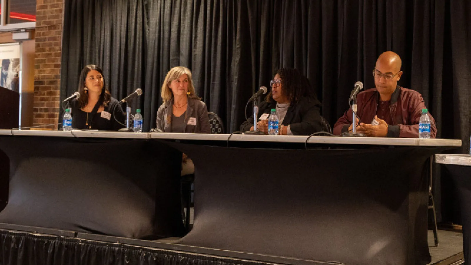 Ohio State faculty Lindy Weaver (left), Susan Melsop, Shaunta Stanford and David Delaine spoke about building community partnerships.